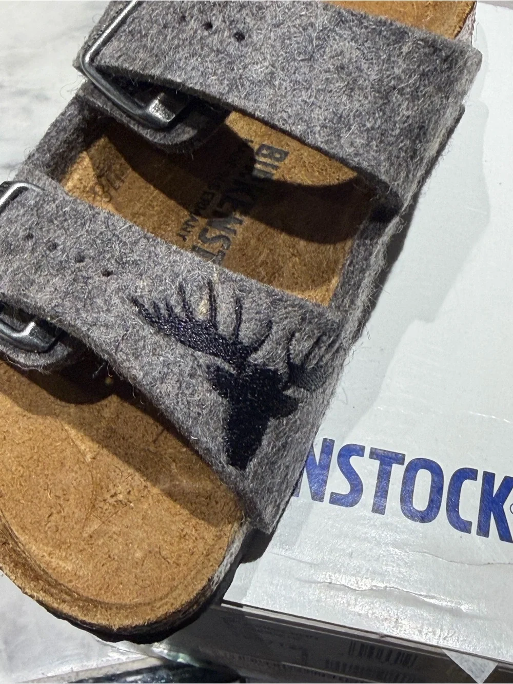 Birkenstock Arizona Kids Gray elk Buckle Sandals